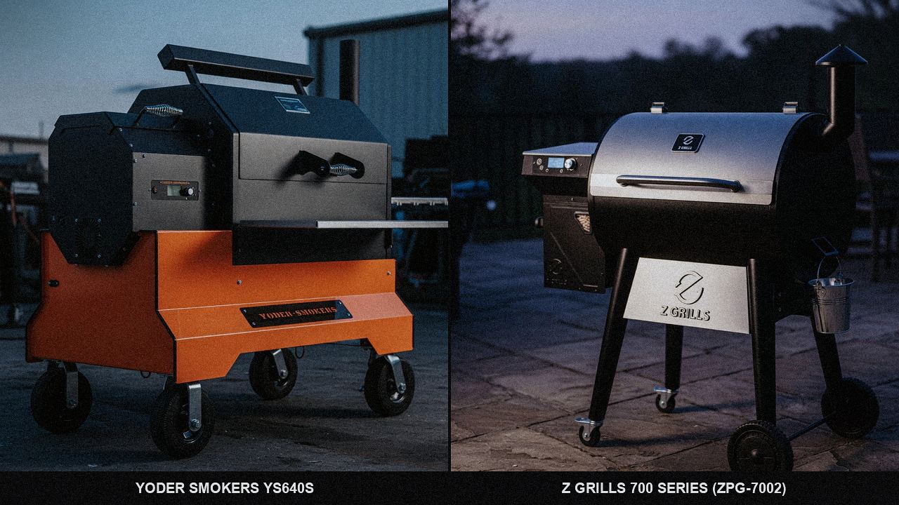 Close comparison of the Yoder Smokers YS640s controller next to the Z Grills 700 Series (ZPG-7002) controller